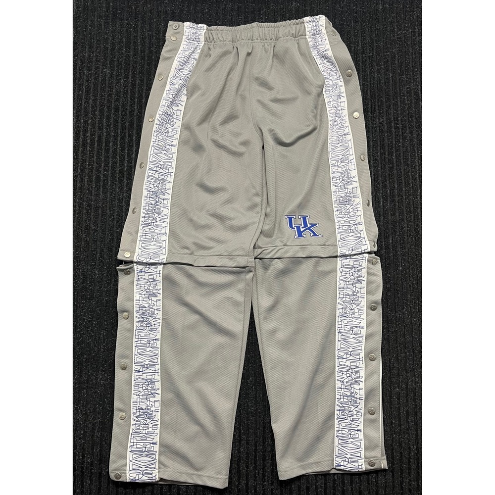 Starter Kentucky Wildcats Tearaway Zip Off Pants Mens L Grey Snap Side Track UK